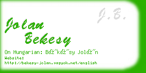 jolan bekesy business card